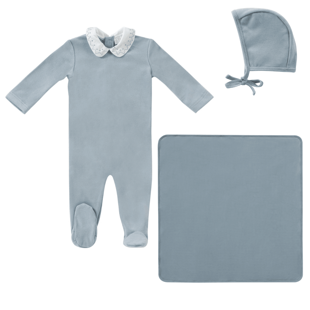 Kipp Embroidered Collared Layette Set