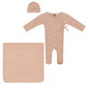 Little Fragile Ribbed Scattered Leaves Layette Set