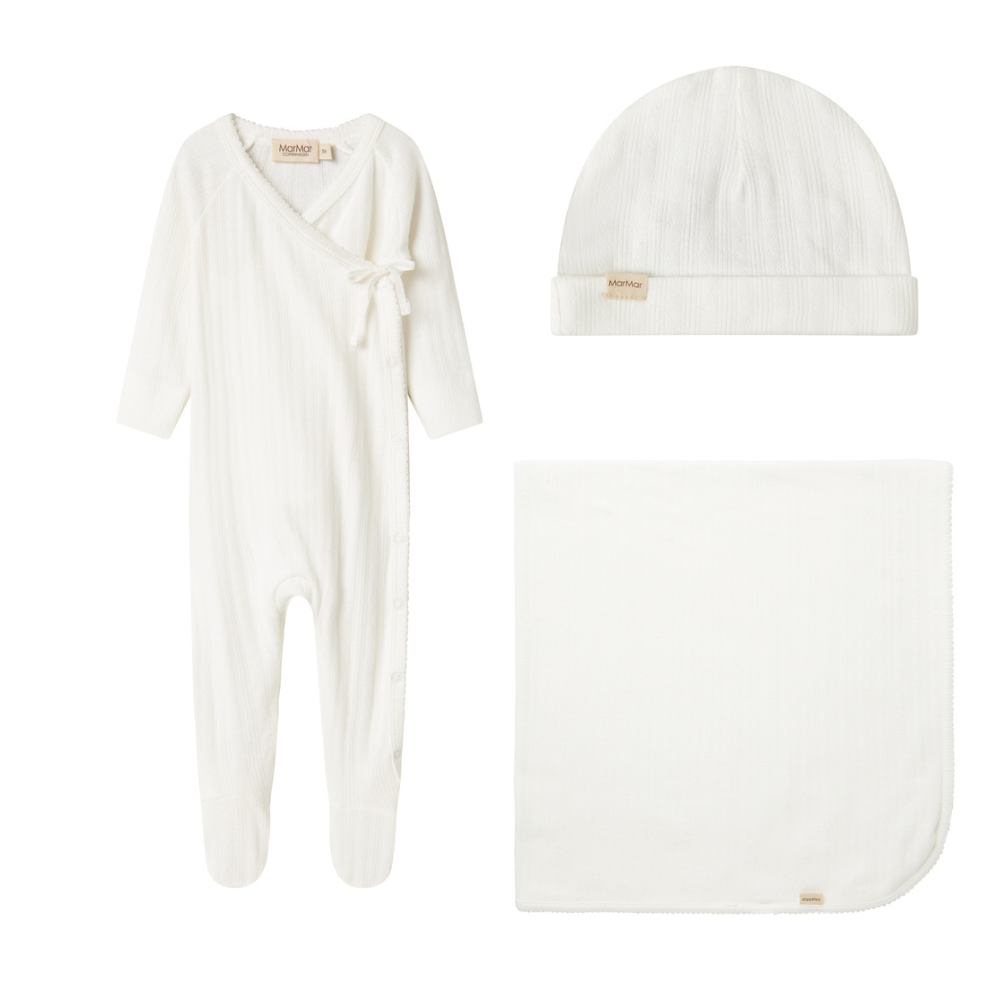 Marmar Linear Pointelle Layette Set AW25 - Gentle White