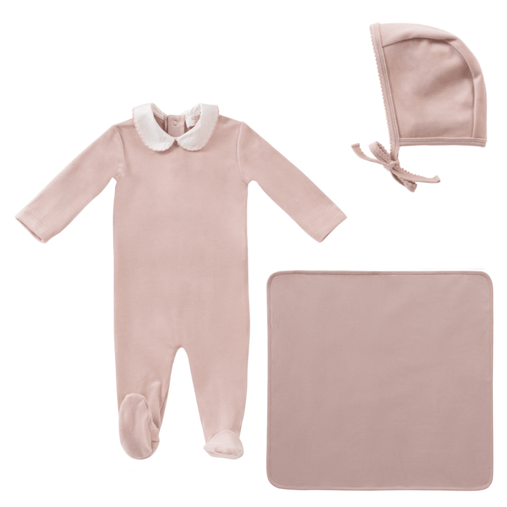 Kipp Scalloped Embroidered Layette Set