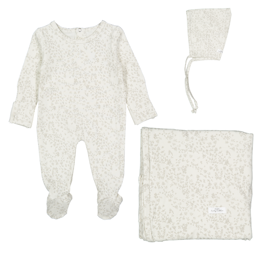 Lovely Littles Flutter Pointelle Layette Set - Grey
