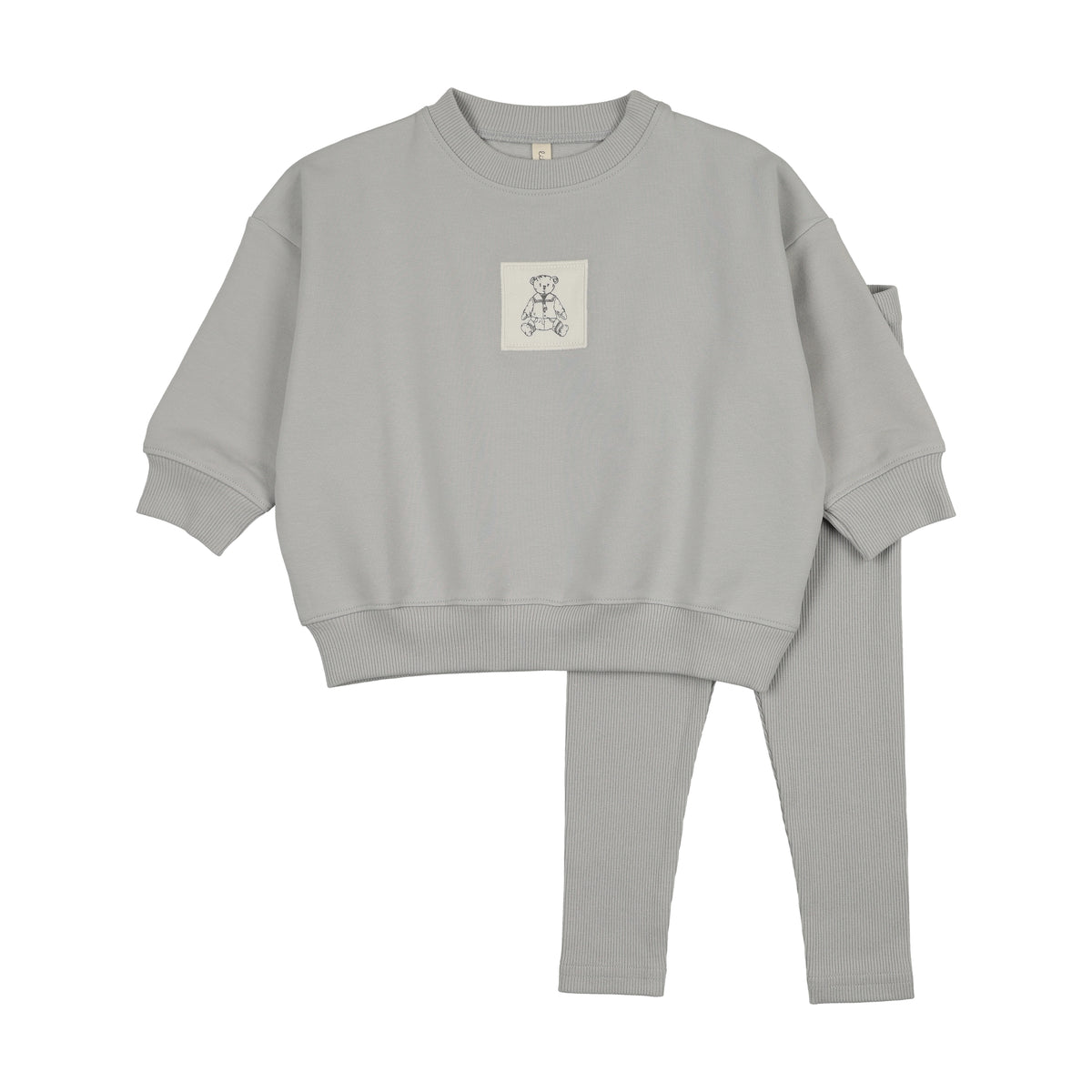 Lilette Graphic Tag Sweatshirt & Pants - Pale Blue