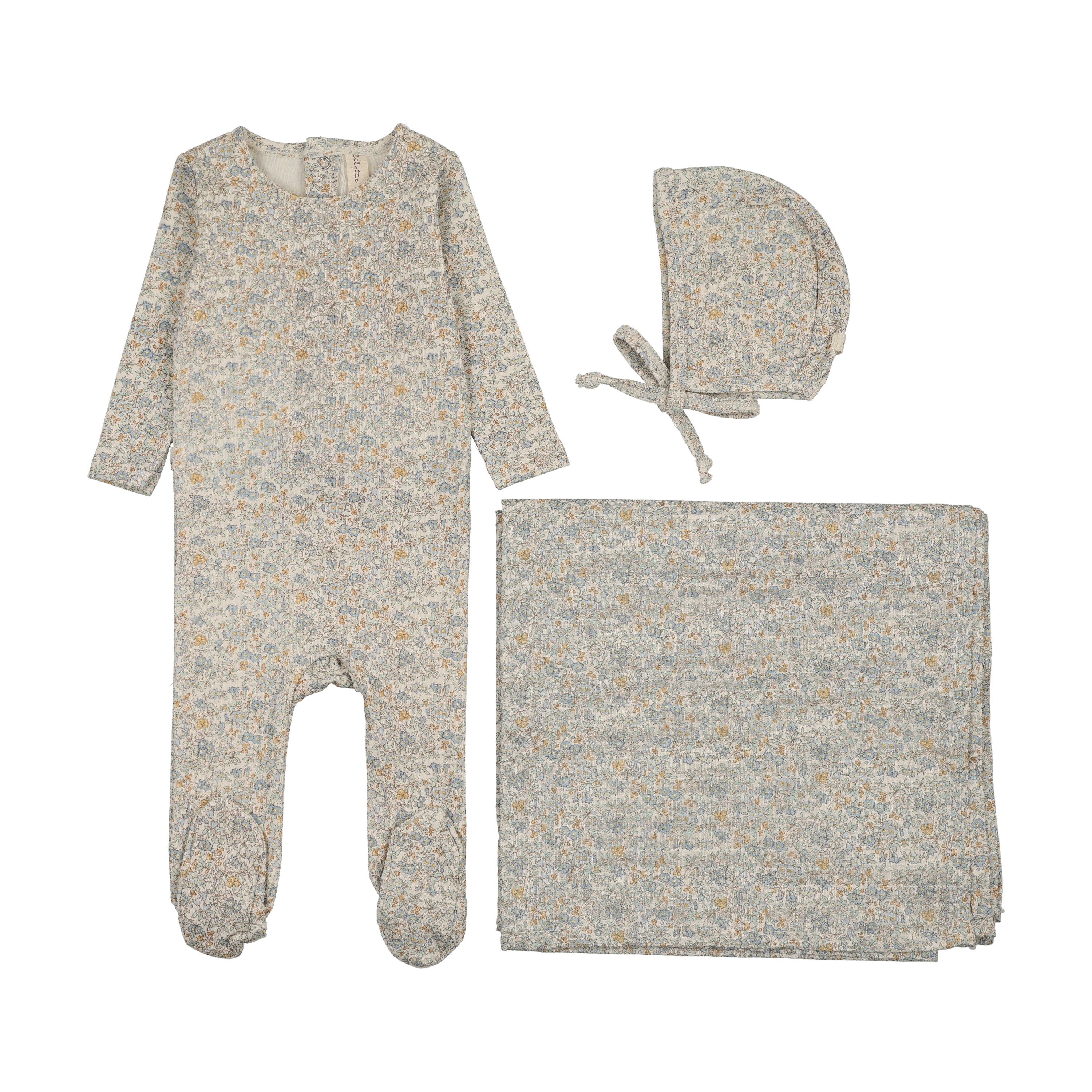 Lilette Liberty Floral Layette Set - Cream/Blue