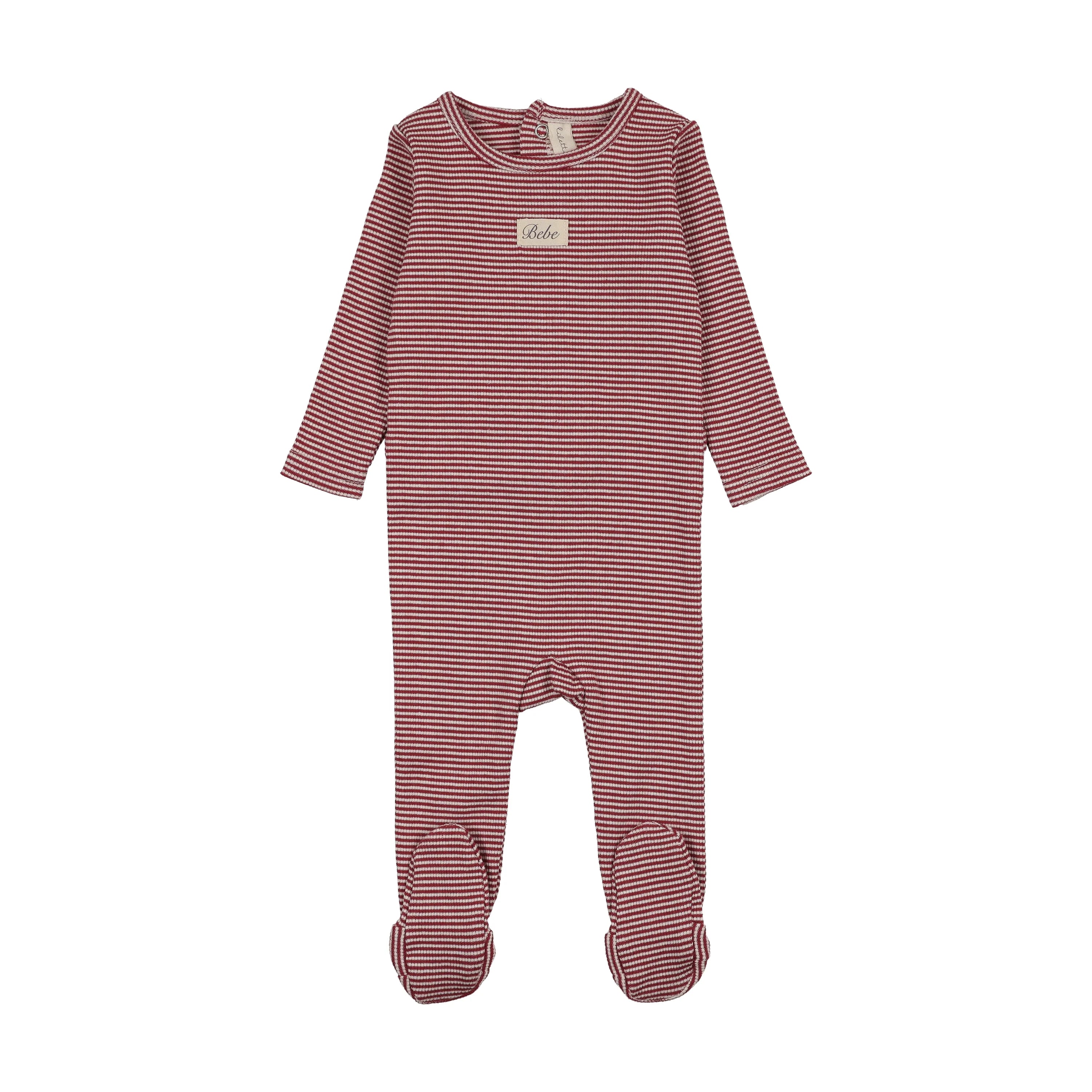 Lilette Striped Bebe Footie - Red