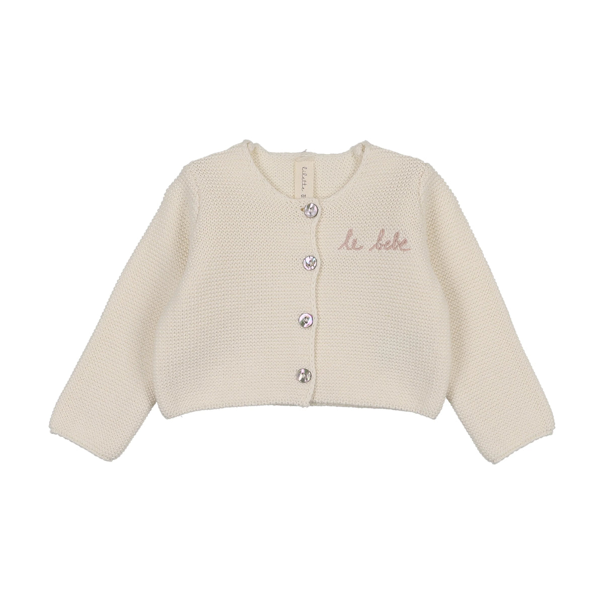 Lilette Le Bebe Knit Cardigan - Cream/Pink