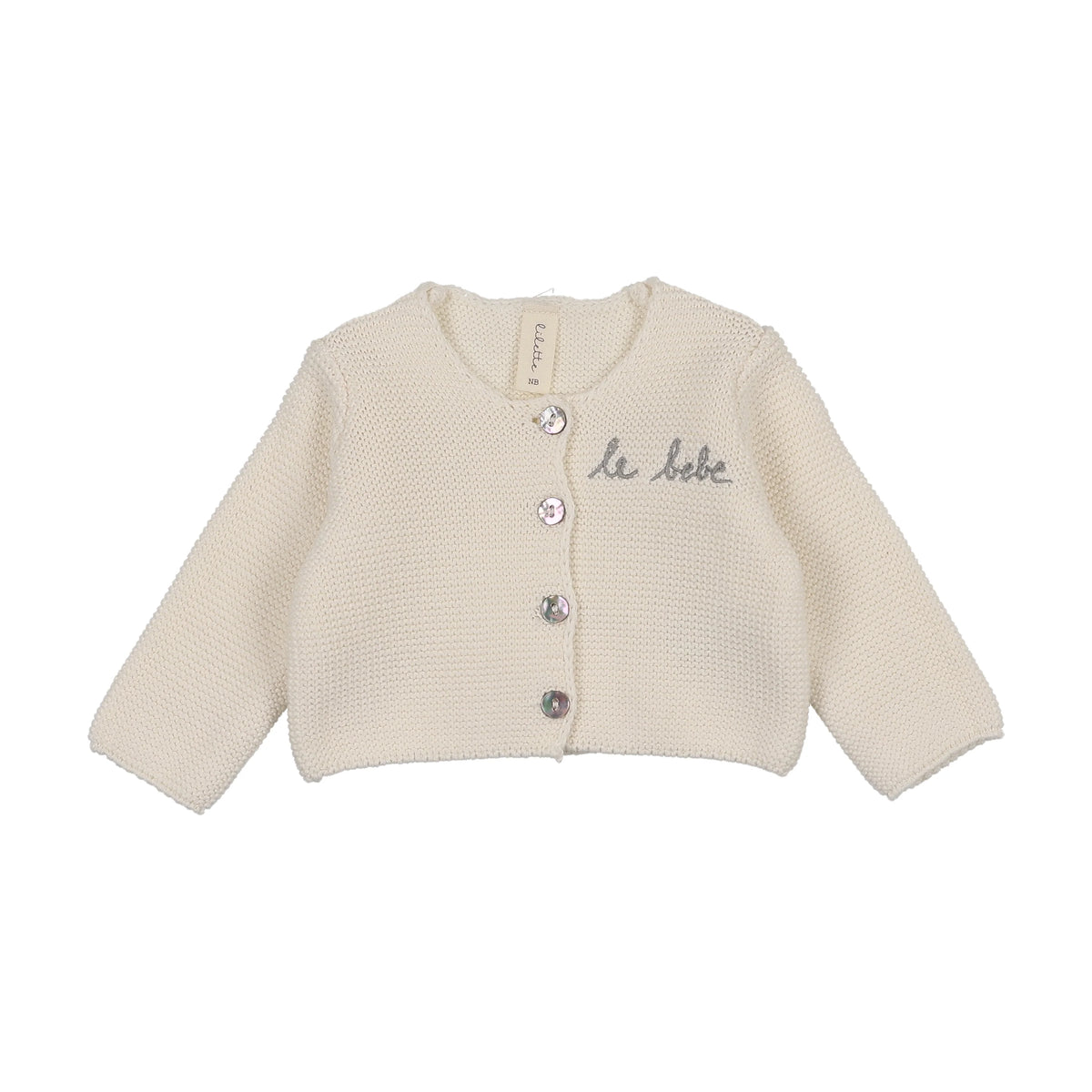 Lilette Le Bebe Knit Cardigan - Cream/Blue