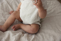 Lilette Leaf Trail Romper - Cream/Blue