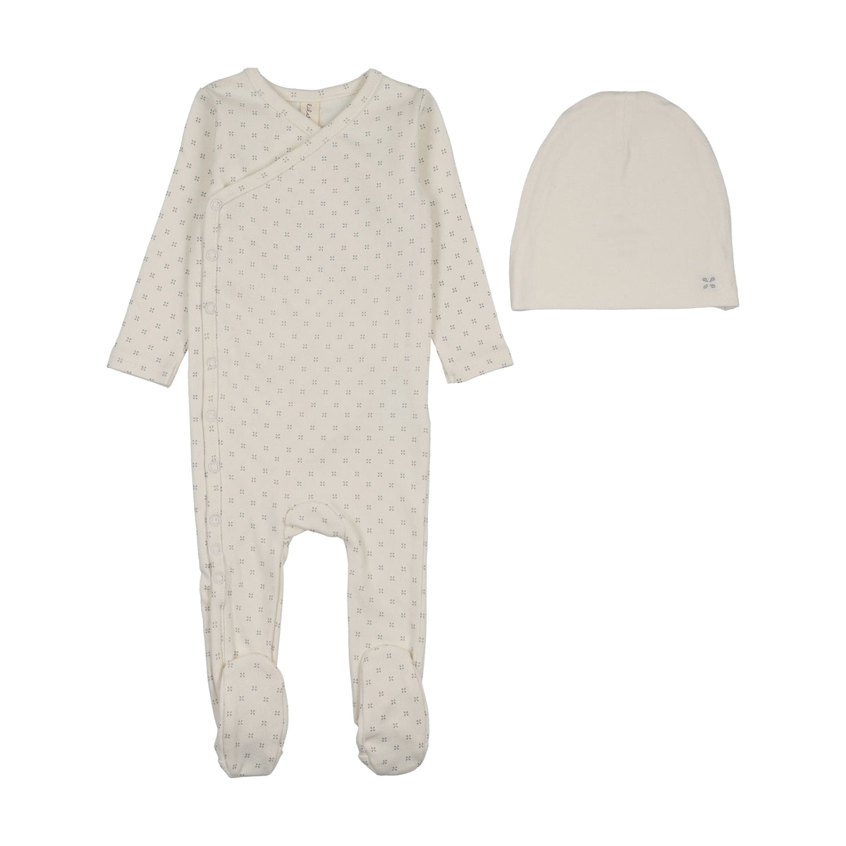 Lilette Take Me Home Clover Footie Set - Cream/Pale Blue