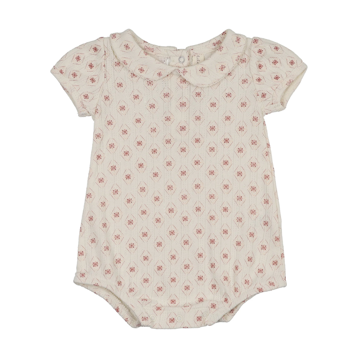 Lilette Geo Floral Print Romper - Cream/Pink