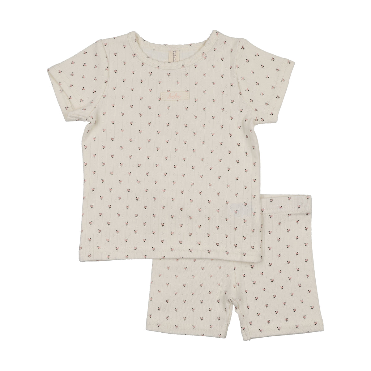 Lilette Floret Print Top & Pants - Cream/Pink