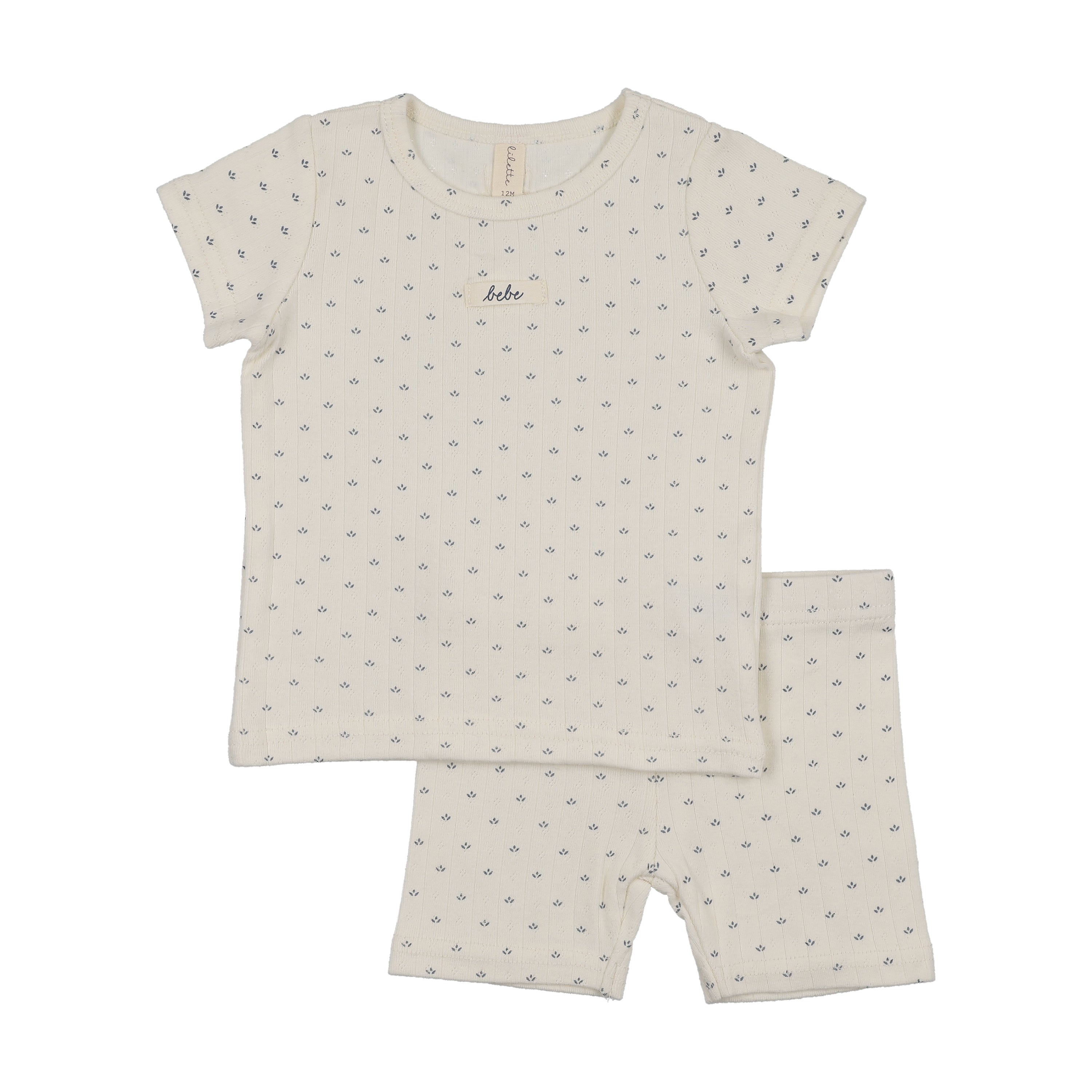 Lilette Floret Print Top & Pants - Cream/Blue