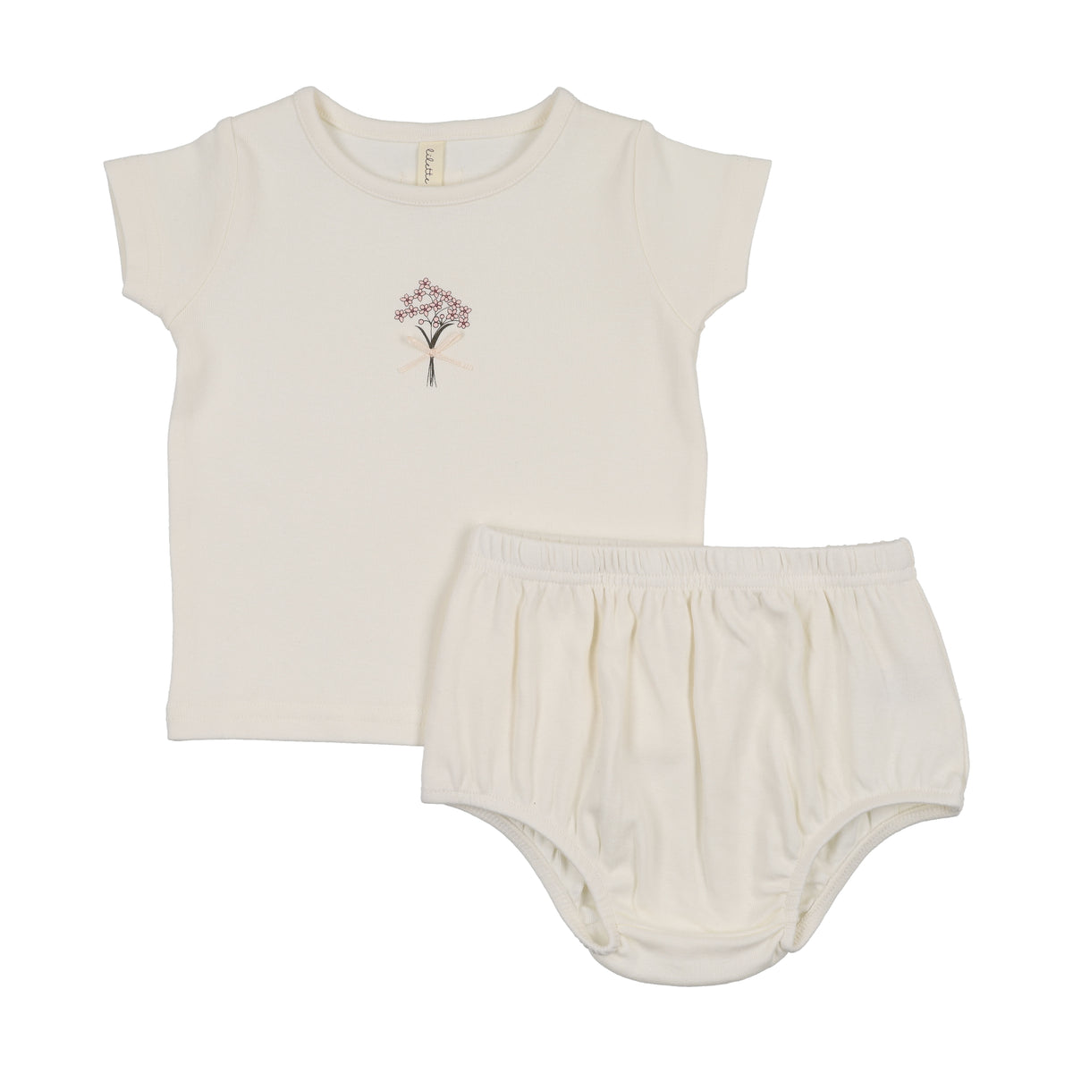 Lilette Bouquet Graphic Top & Bloomers - Cream