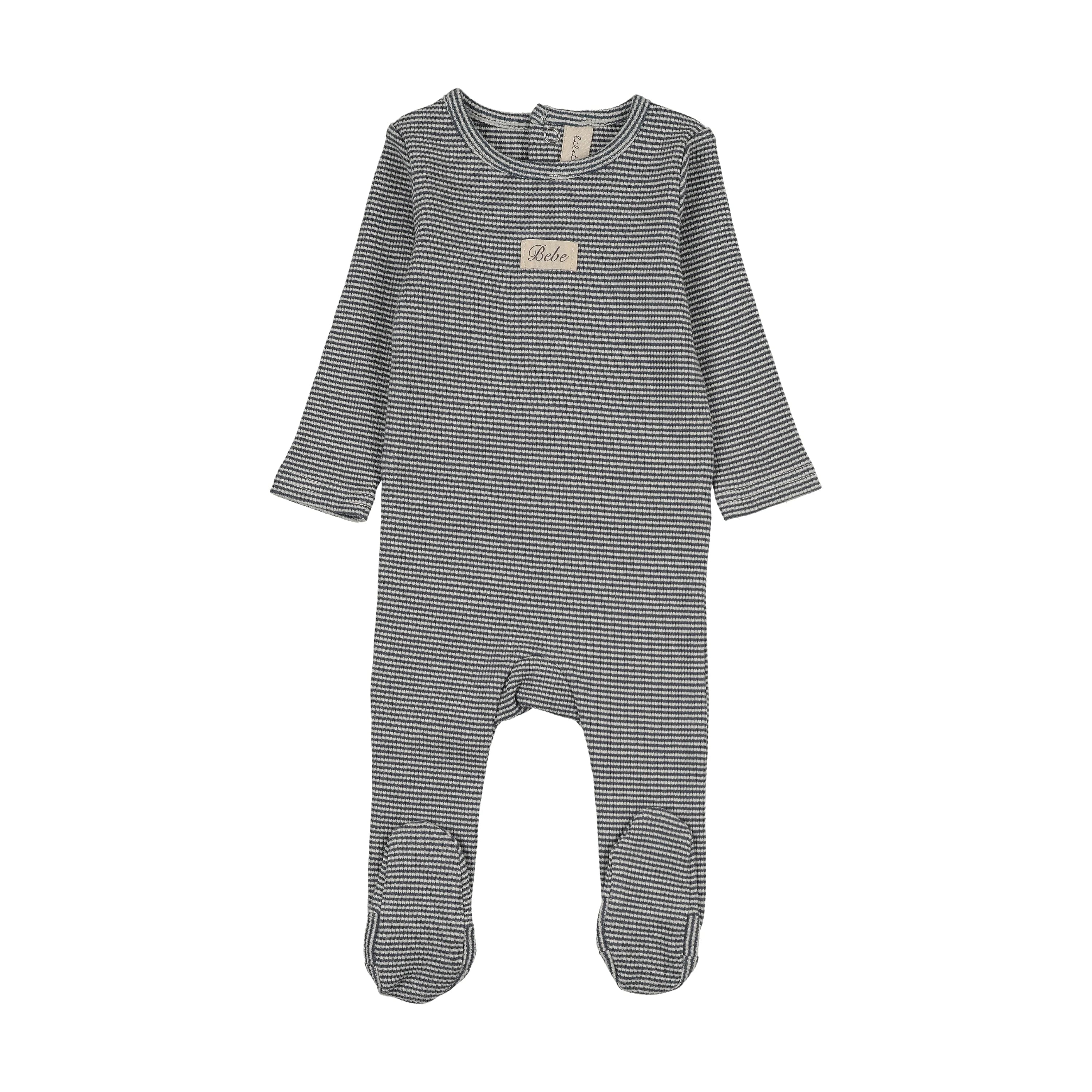 Lilette Striped Bebe Footie - Off Navy