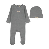 Lilette Striped Bebe Footie & Hat - Off Navy