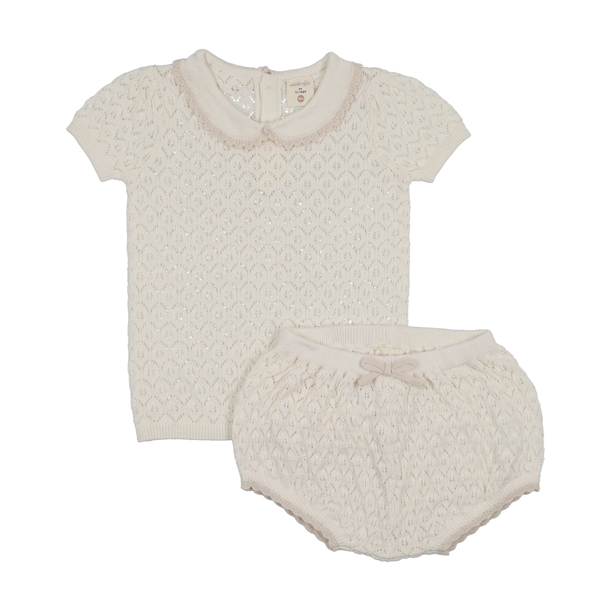 Analogie Girls Knit Set - Cream