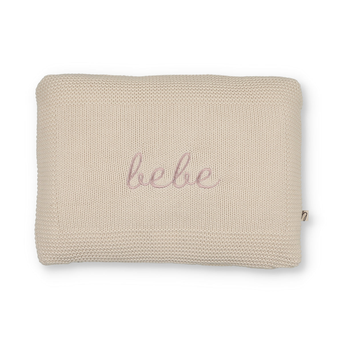 Little Fawn Bebe Embroidered Knit Pillow - Pink