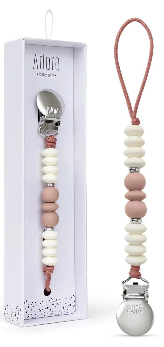 Adora Pacifier Clip- Mauve Trio