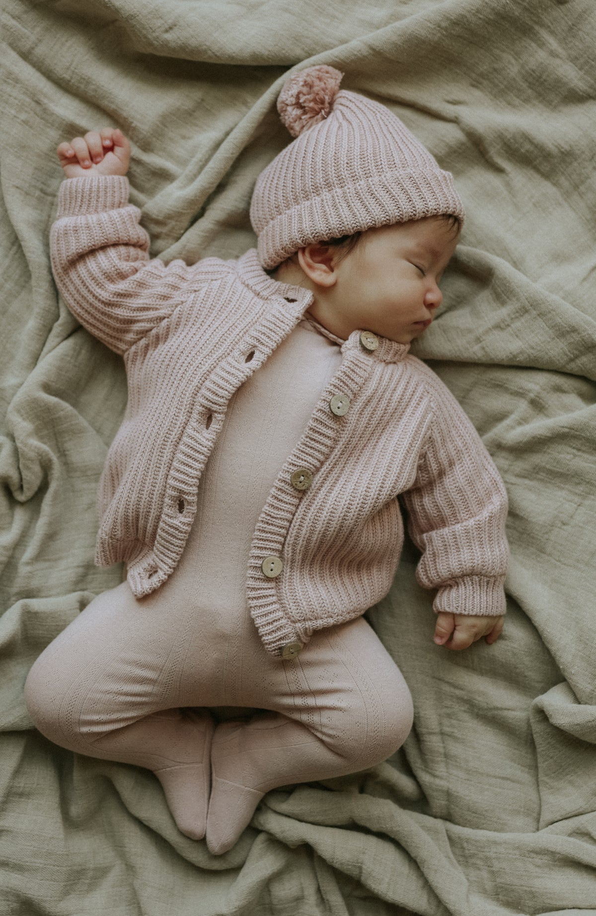 Mema Knits Fur Jacket+Beanie - Cream Mema Knits Fur Jacket+Beanie - Cream