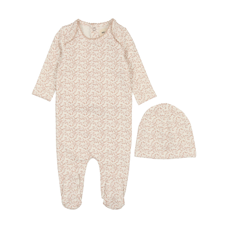 Mema Knits Fruit Print Footie & Hat