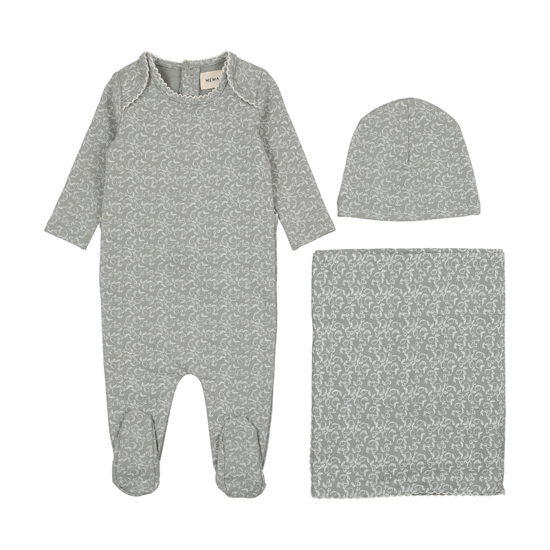 Mema Knits Fruit Print Layette Set