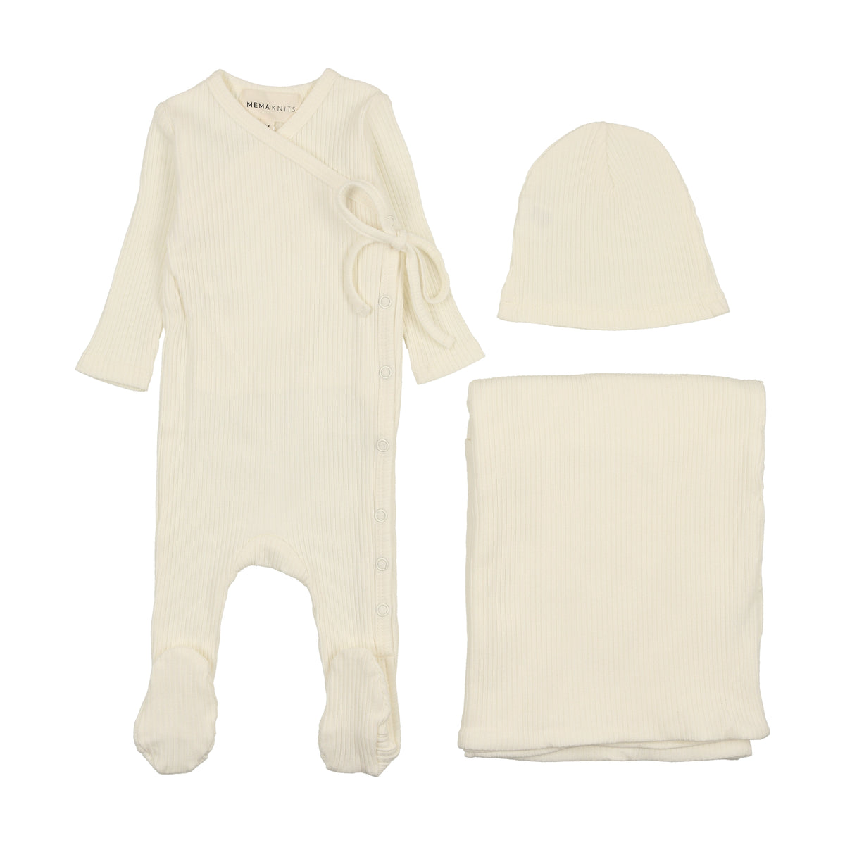 Mema Knits Side Snap Layette Set