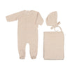 Mema Knits Thin Striped Velour Layette Set