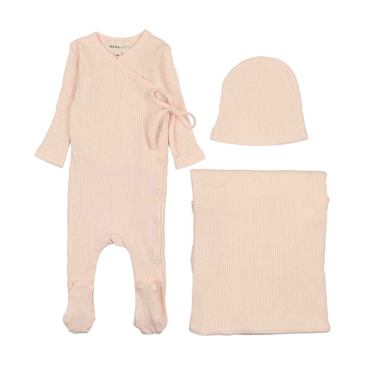 Mema Knits Side Snap Layette Set