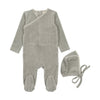 Mema Knits Velour Embroidered Footie & Hat