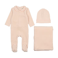 Mema Knits Picot Edge Velour Layette Set