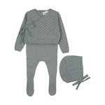 Mema Knits Jumper Footie & Hat W Cardigan