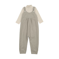 Mema Knits Corduroy Overall & Onesie Set - Dark Grey