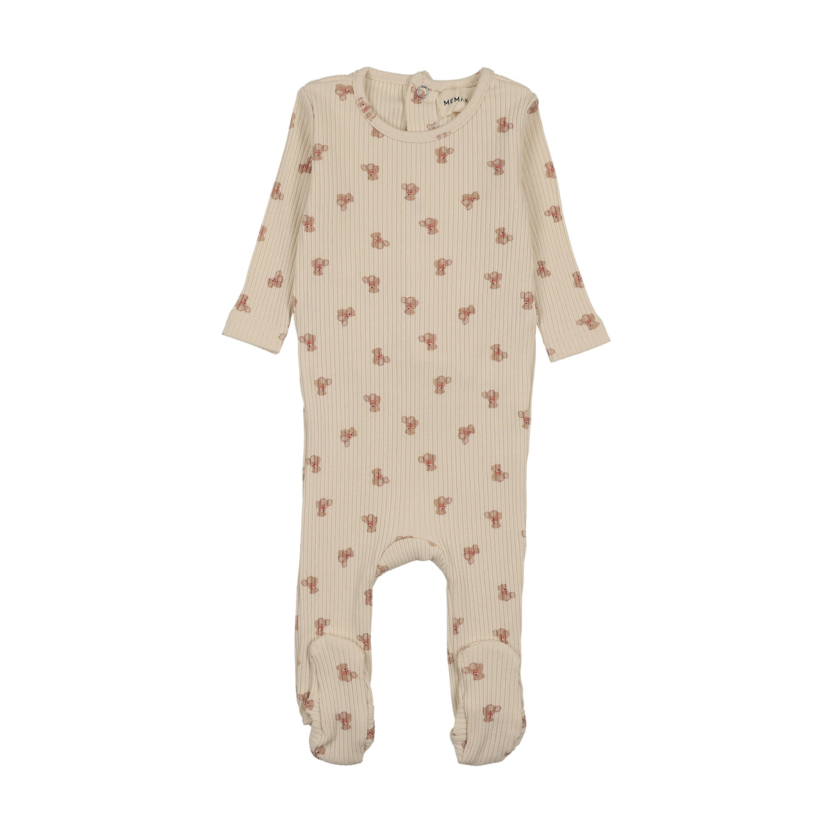 Mema Knits Bear Printed Footie