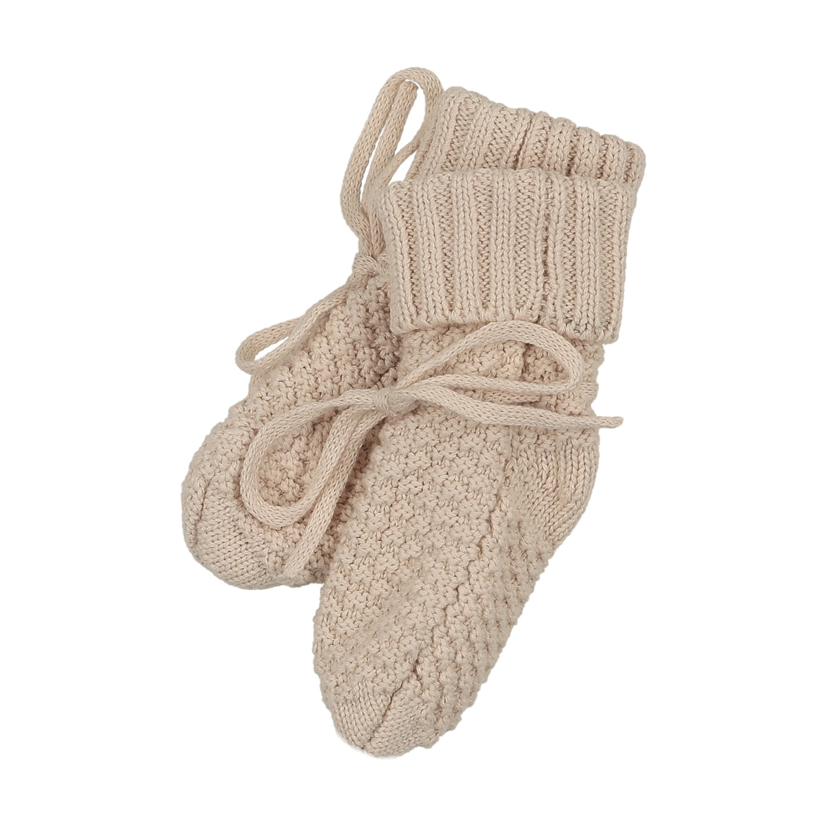 Mema Knits Waffle Knit Booties - Sand
