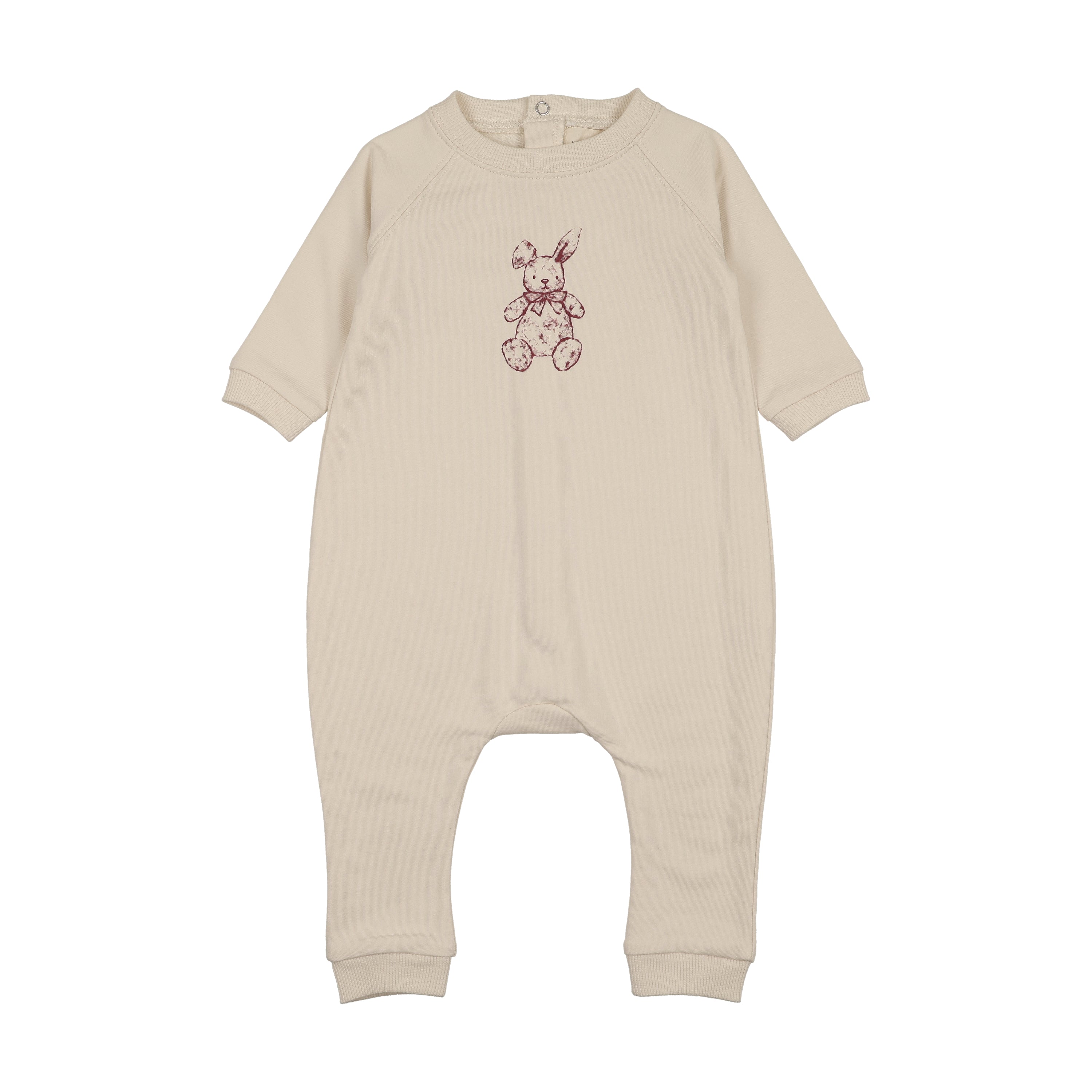 Mema Knits Vintage Bunny Jumpsuit - Light Beige/Rosewood