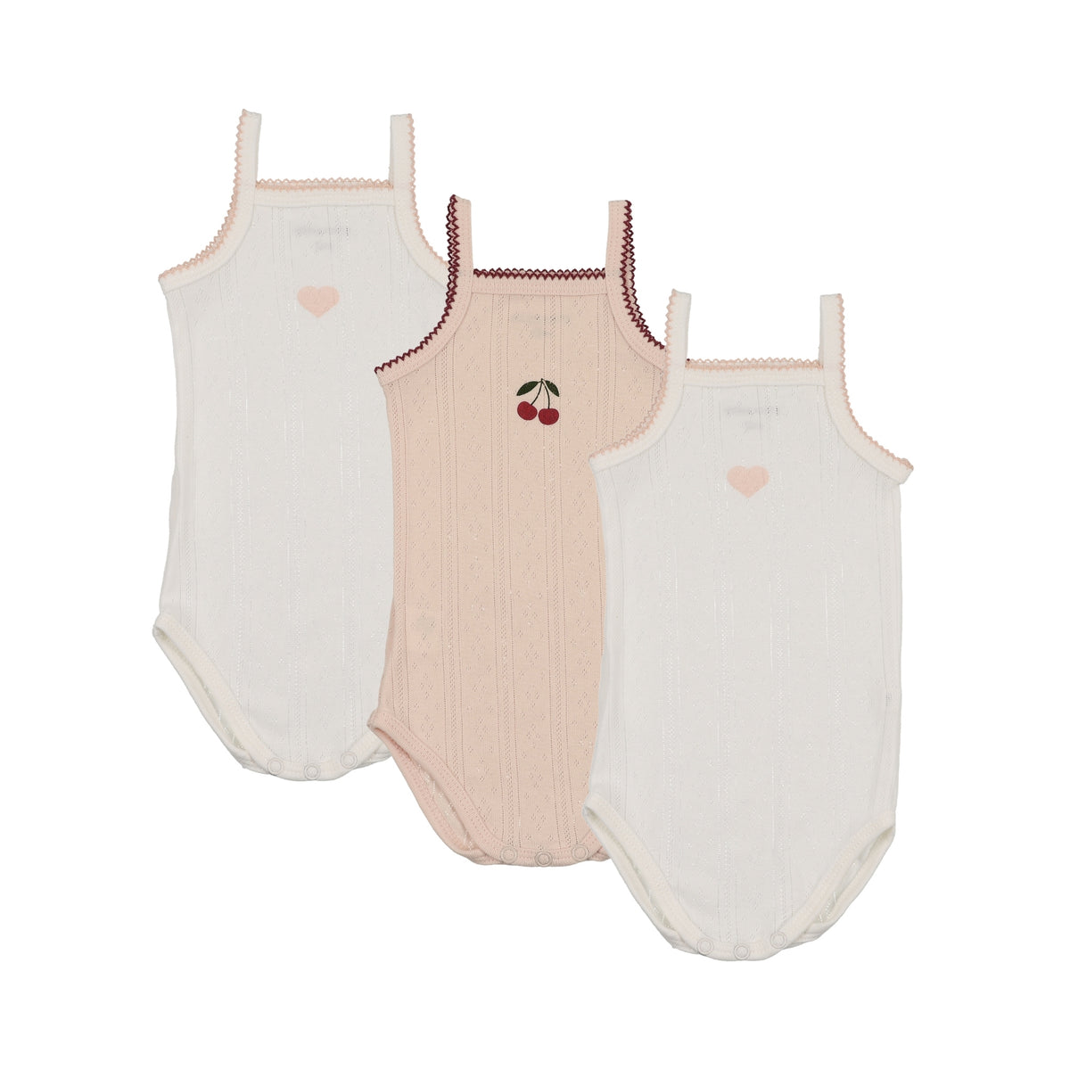Mema Knits Pointelle Undershirts - Heart Printed