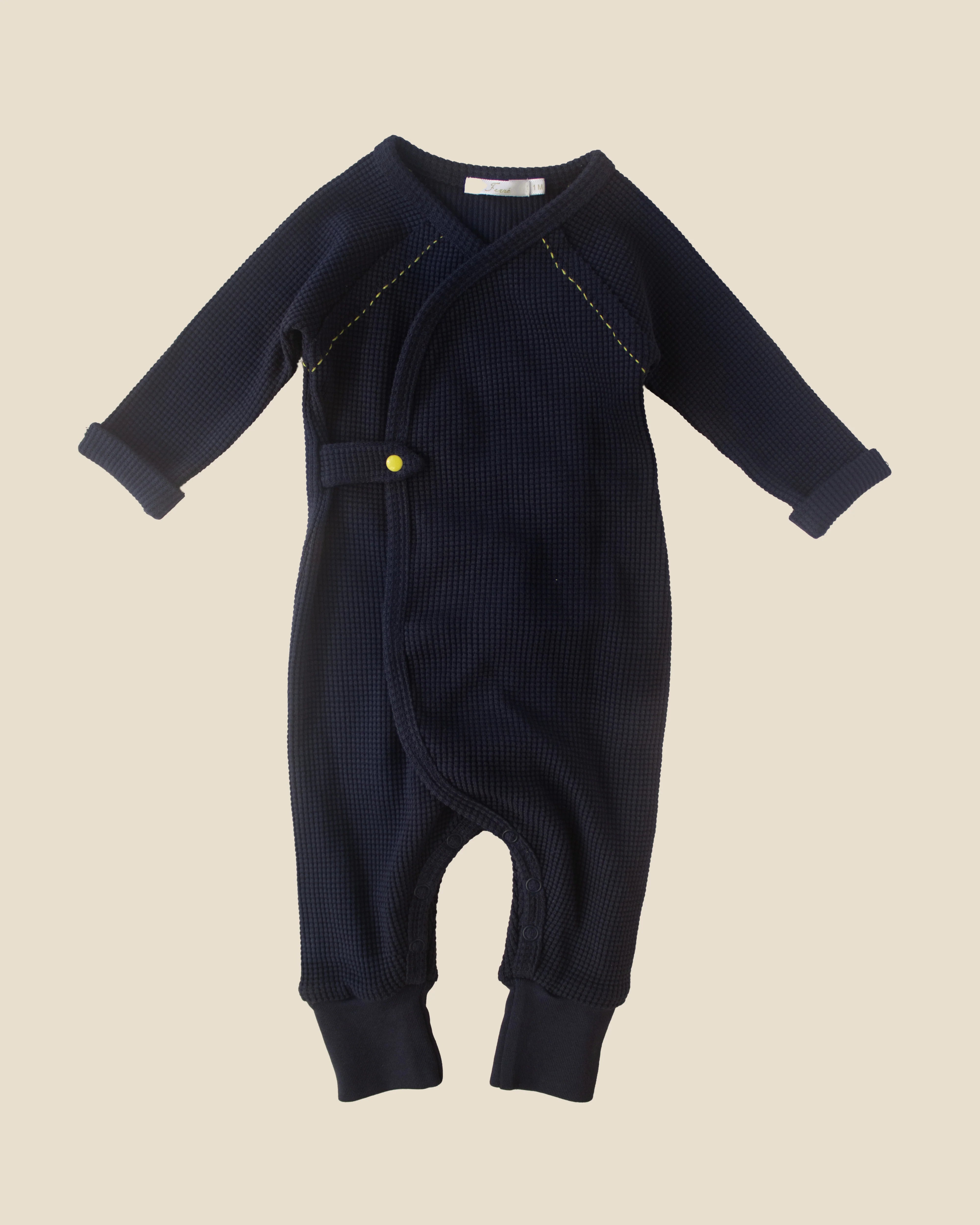 Ferne Waffle Hadagi Romper - Marine/Mustard