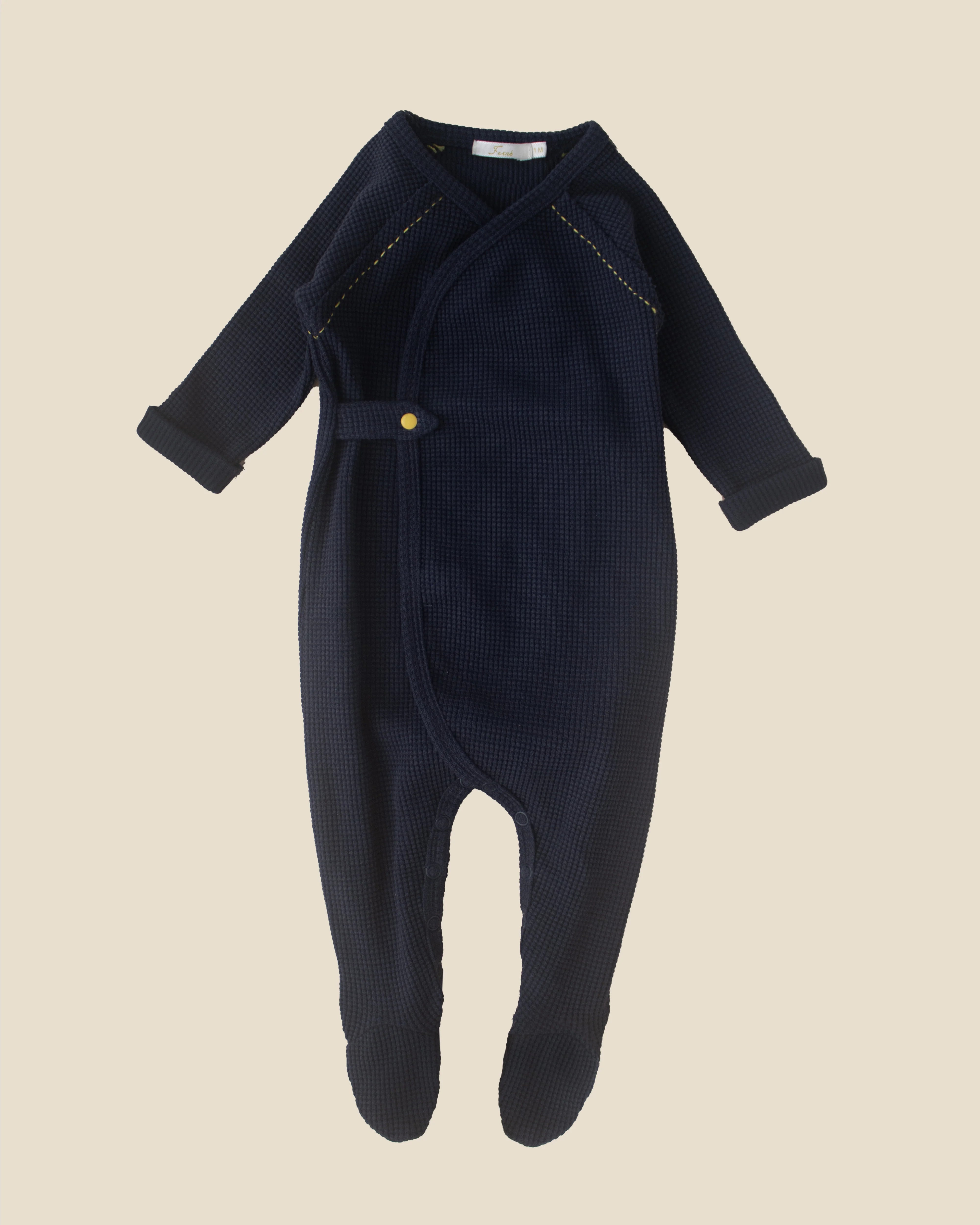 Ferne Waffle Hadagi Footie - Marine/Mustard
