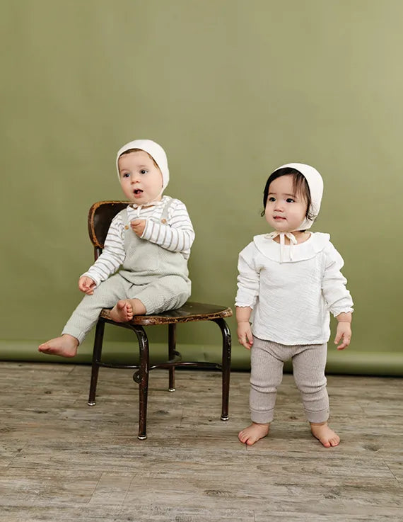 Jacqueline & Jac Flat Knit Bonnet - Natural White