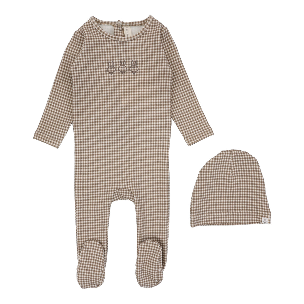 Lilette Gingham Bunny Footie & Hat