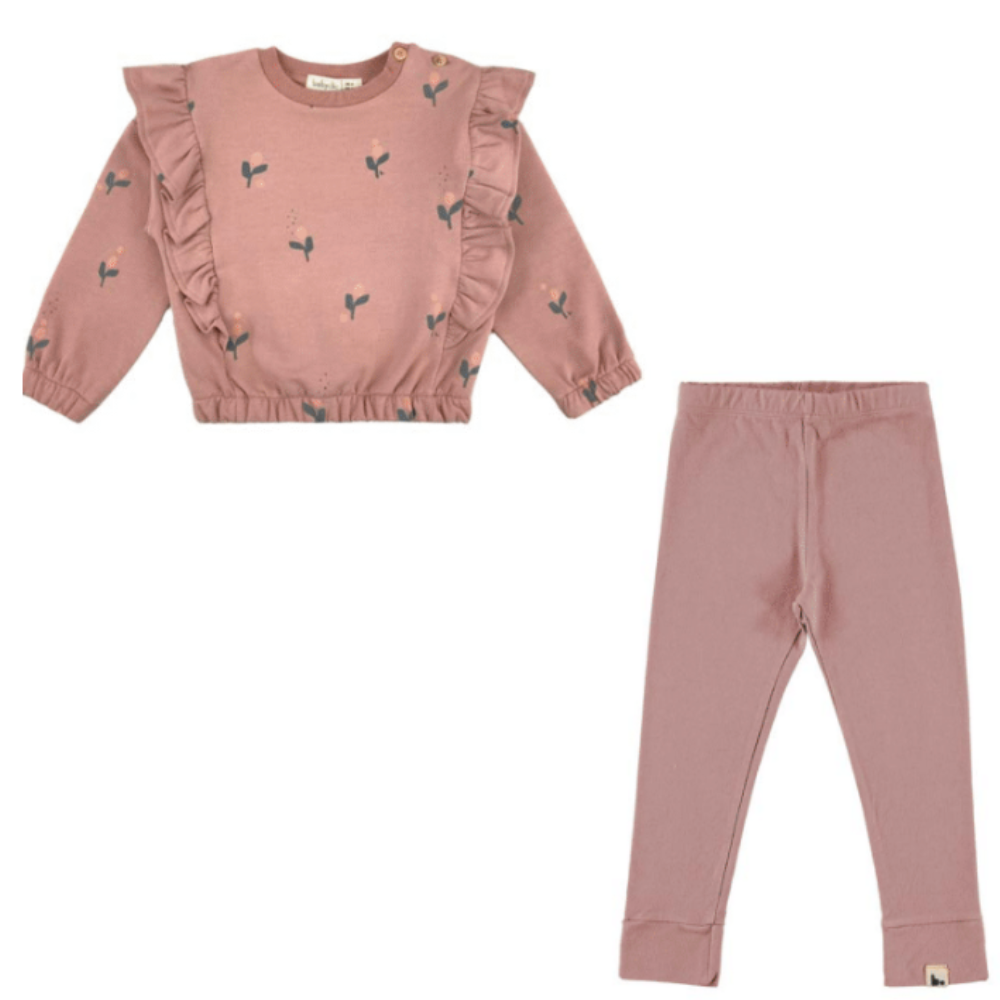 Baby Clic Floral Vintage Pink Top & Pants