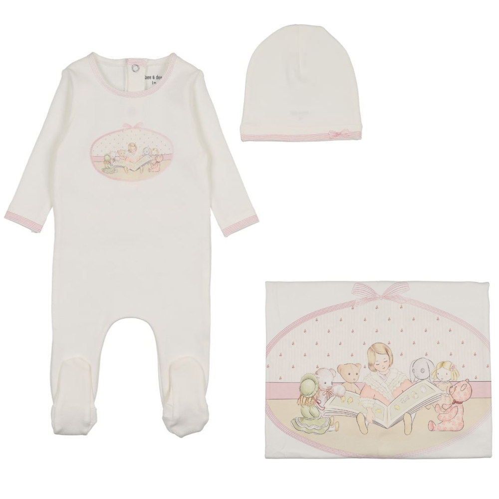 Bee & Dee Storytime Series Layette Set-Chalk White Girls