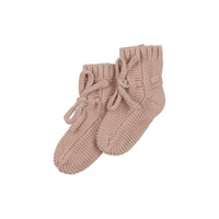Peluche Knit Booties - Rose