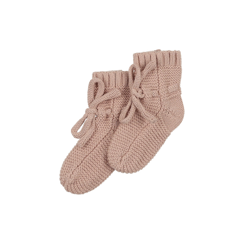 Peluche Knit Booties - Rose