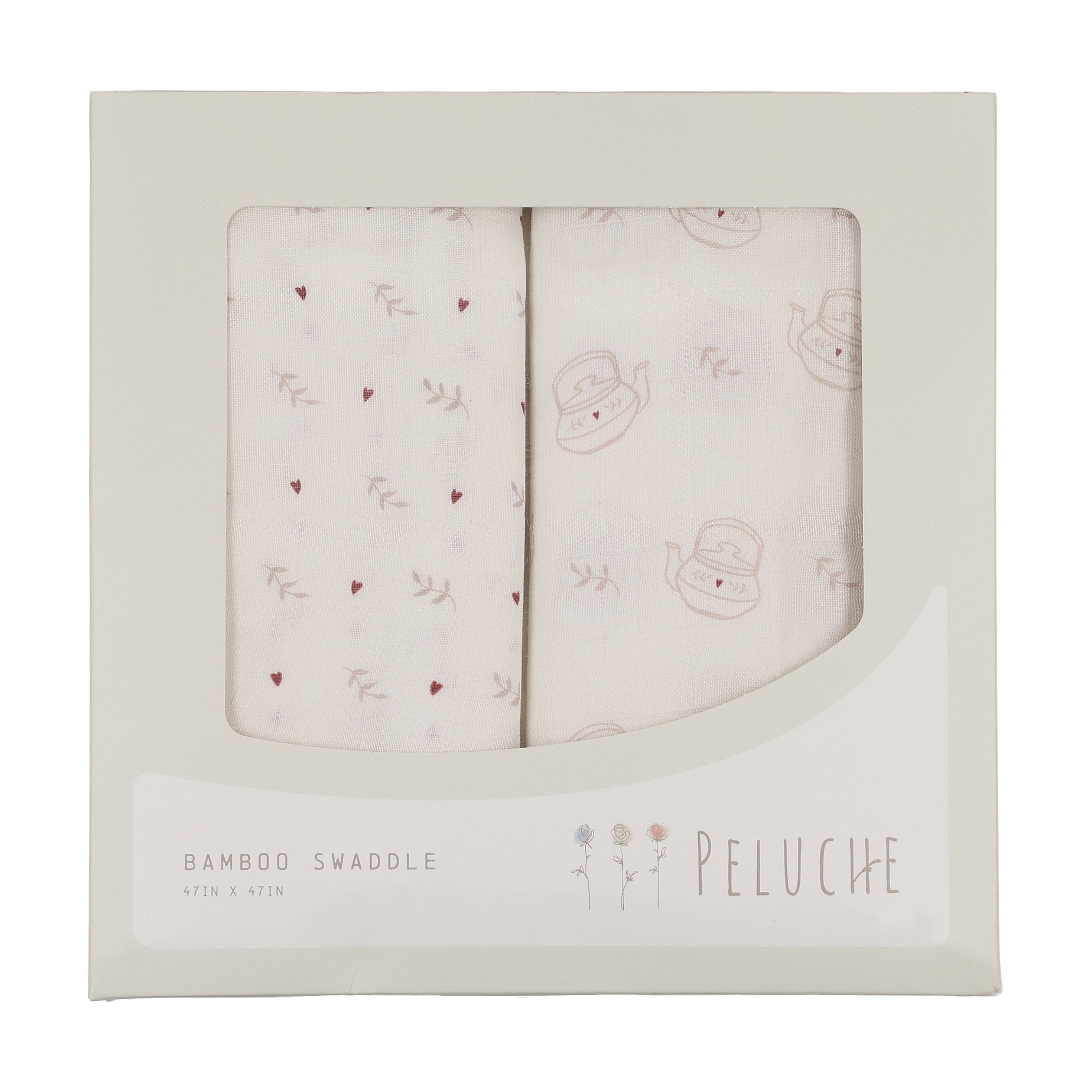Peluche Two Pack Swaddle - Teakettle Pink