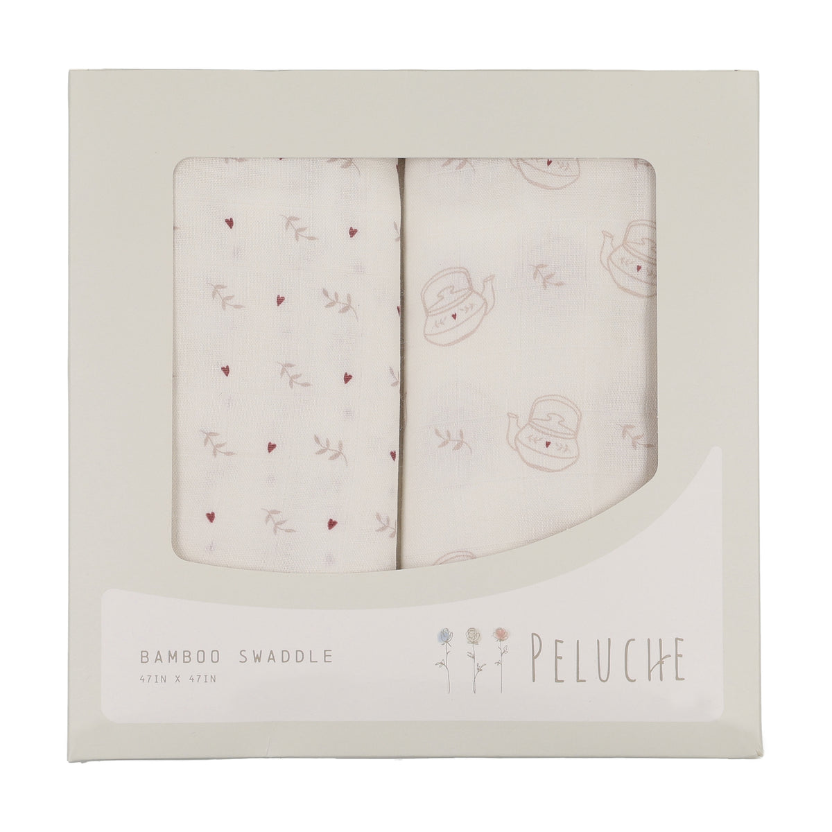 Peluche Two Pack Swaddle - Teakettle Pink