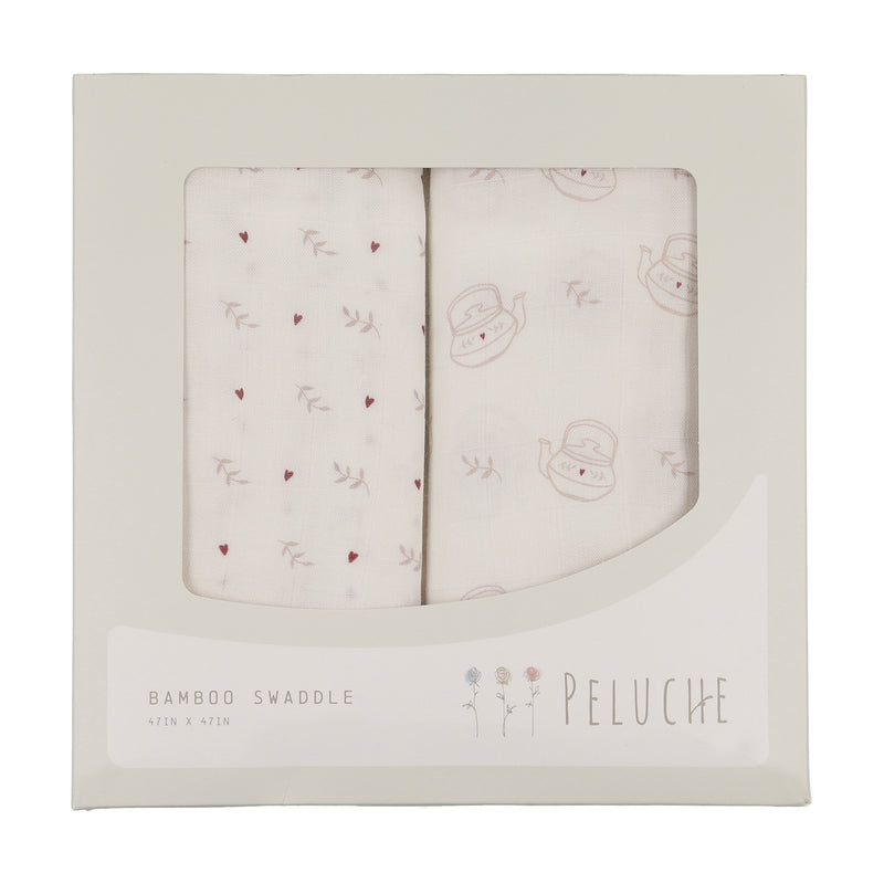 Peluche Two Pack Swaddle - Teakettle Pink