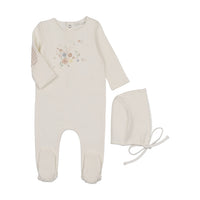Peluche Gingham Floral Pink Footie & Hat