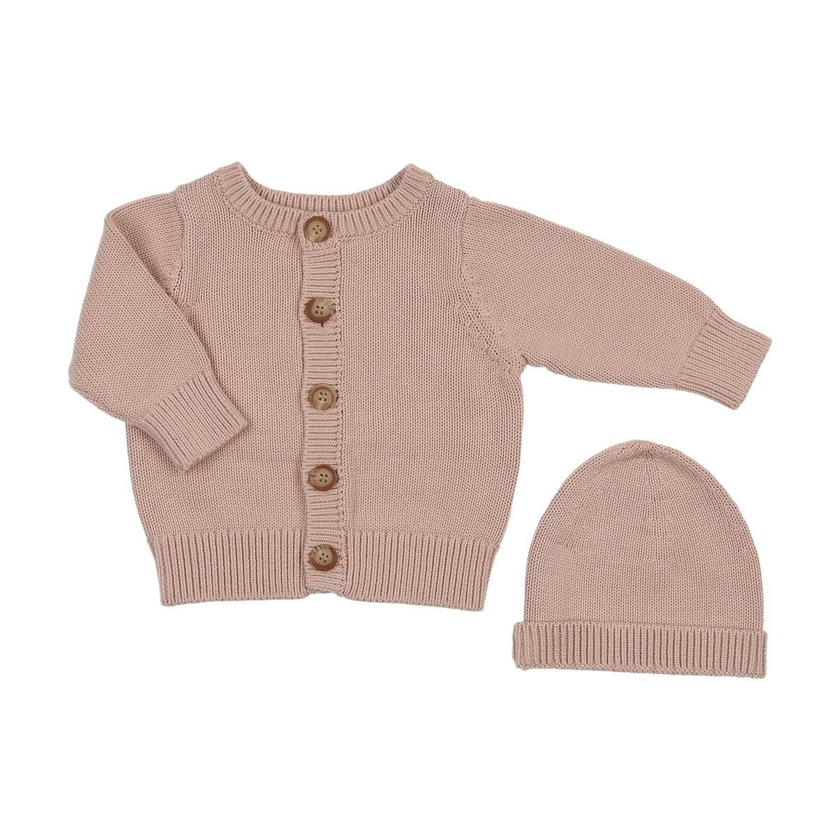 Peluche Embossed Knit Cardigan - Rose