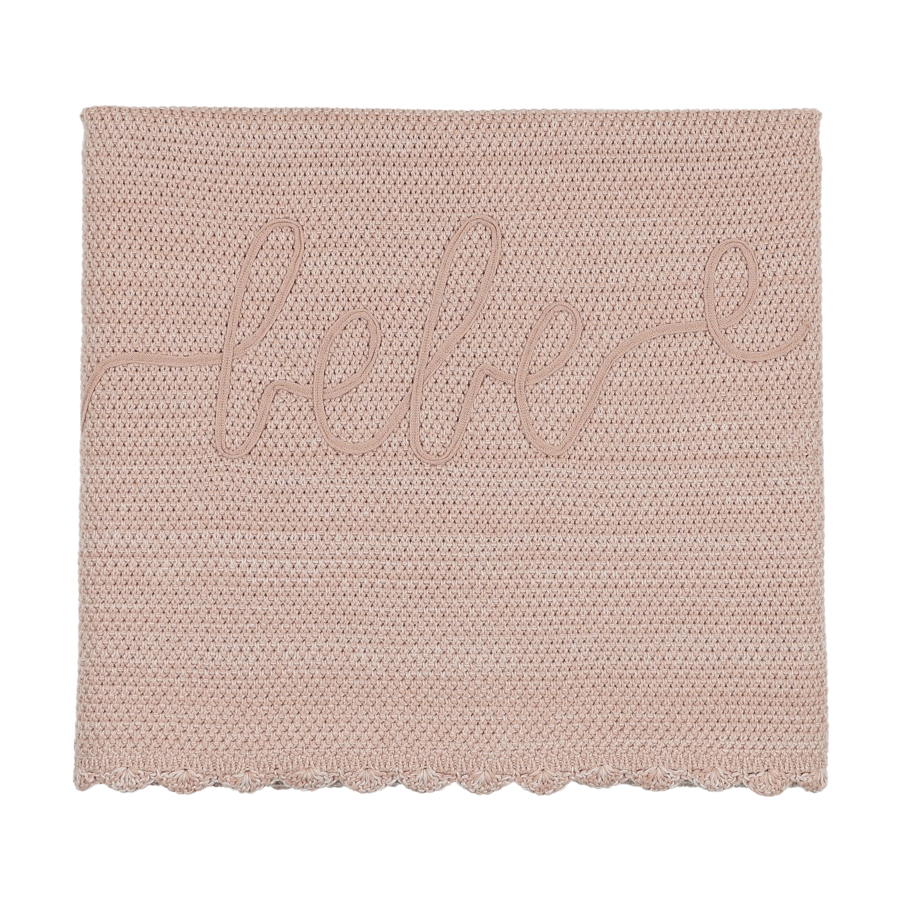 Peluche Malange Scalloped Blanket - Rose