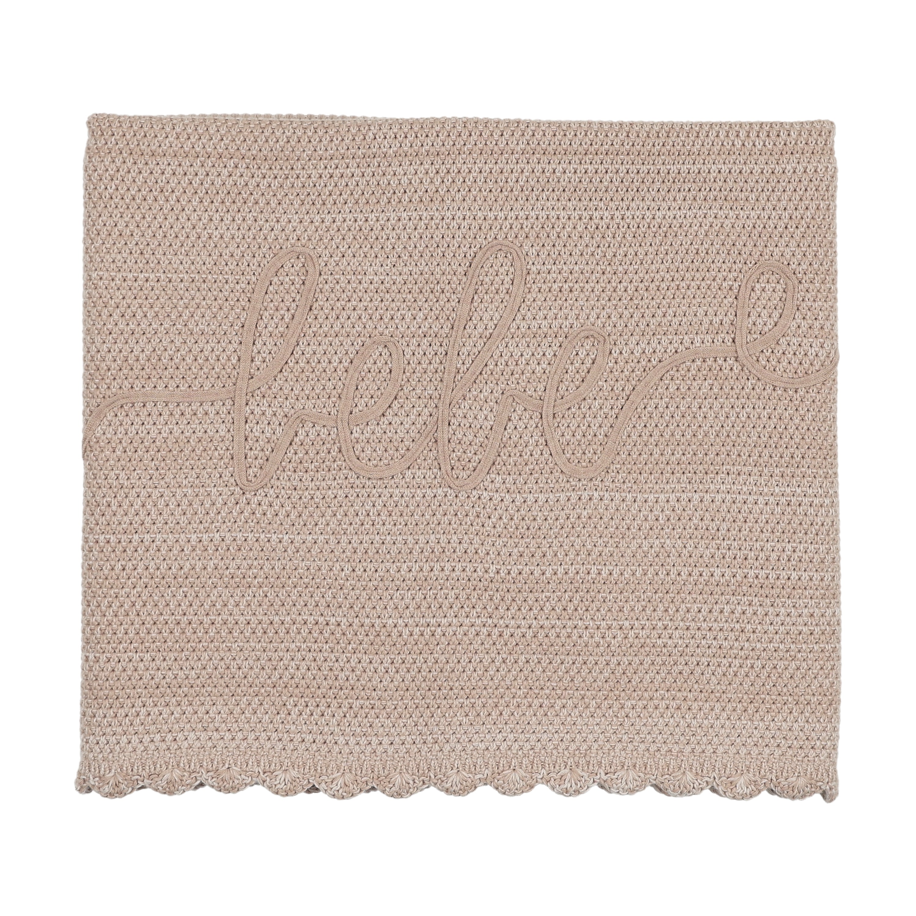 Peluche Malange Scalloped Blanket - Taupe